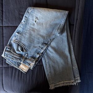 MOTHER THE TOMCAT UNDONE HEM Playing Dirty jeans straight leg